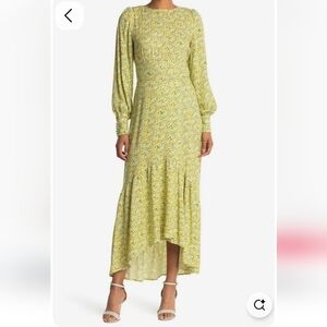 AFRM Gilda Back Cutout Maxi Dress in Yellow Ditsy Xsmall